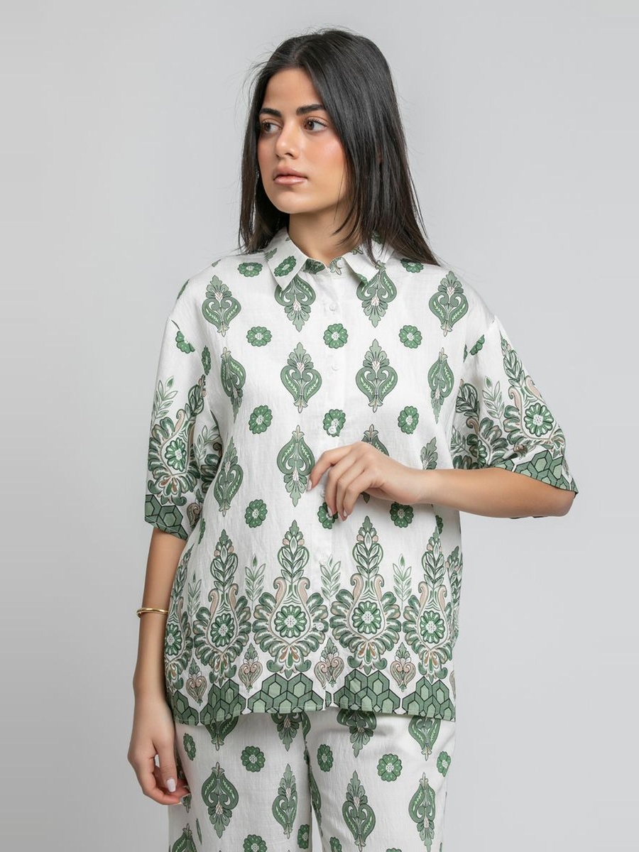 Printed Button Down Shirt