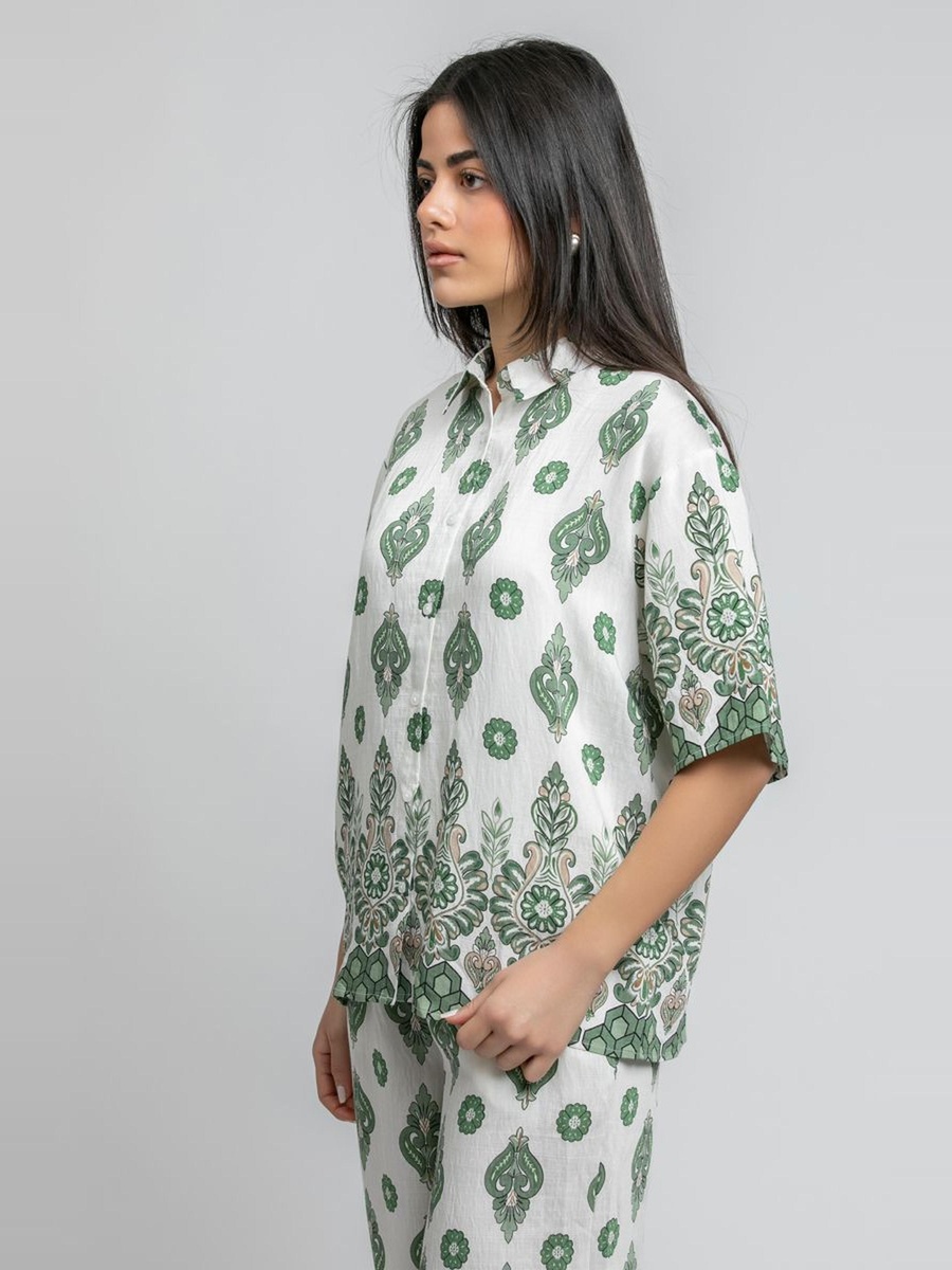 Printed Button Down Shirt