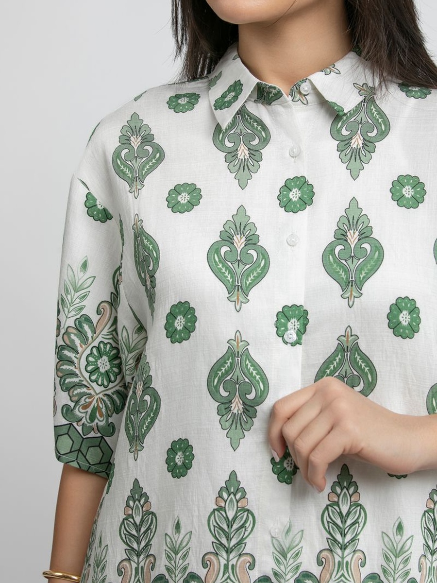 Printed Button Down Shirt