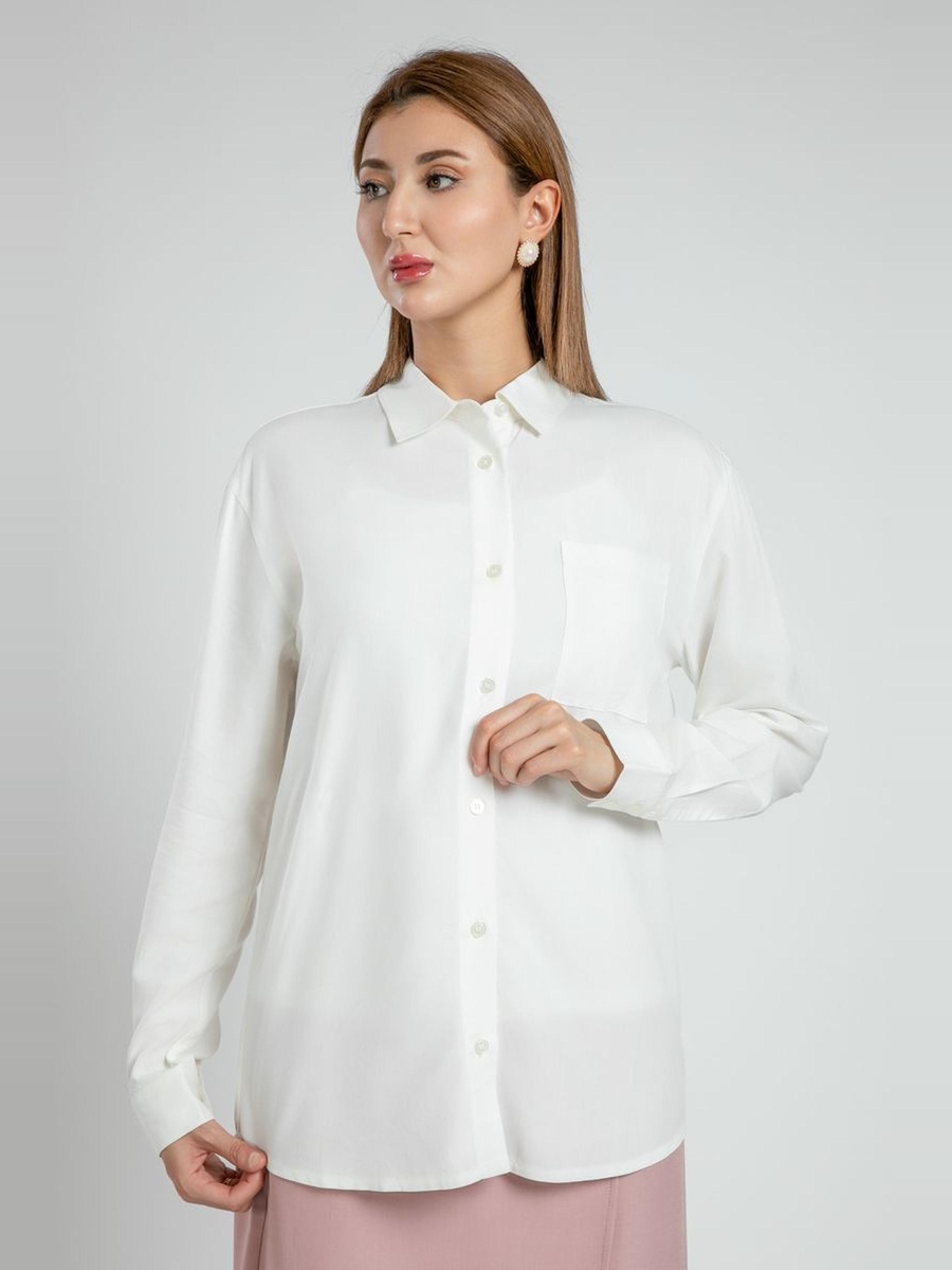 Solid Long Sleeves Shirt with Chest Pocket