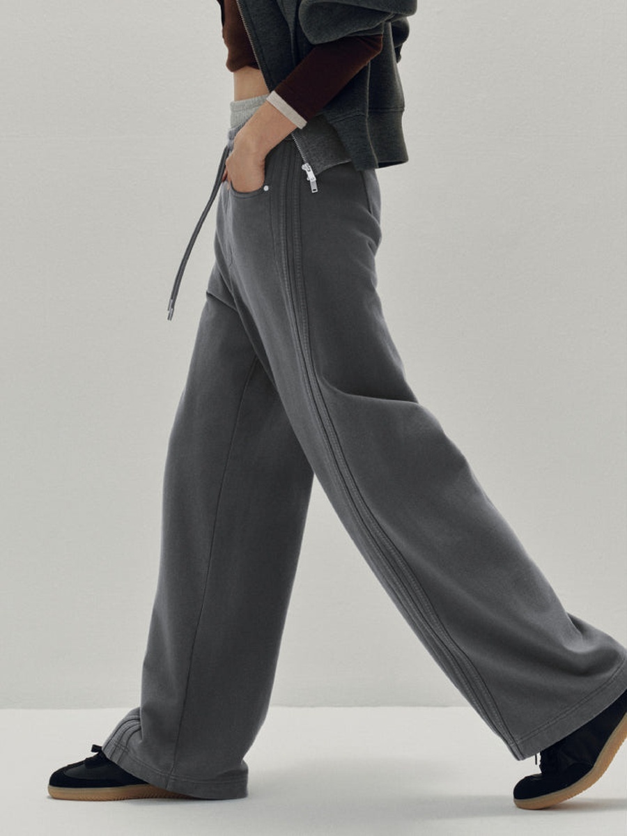 Wide-Leg Pants with Drawstring Waist