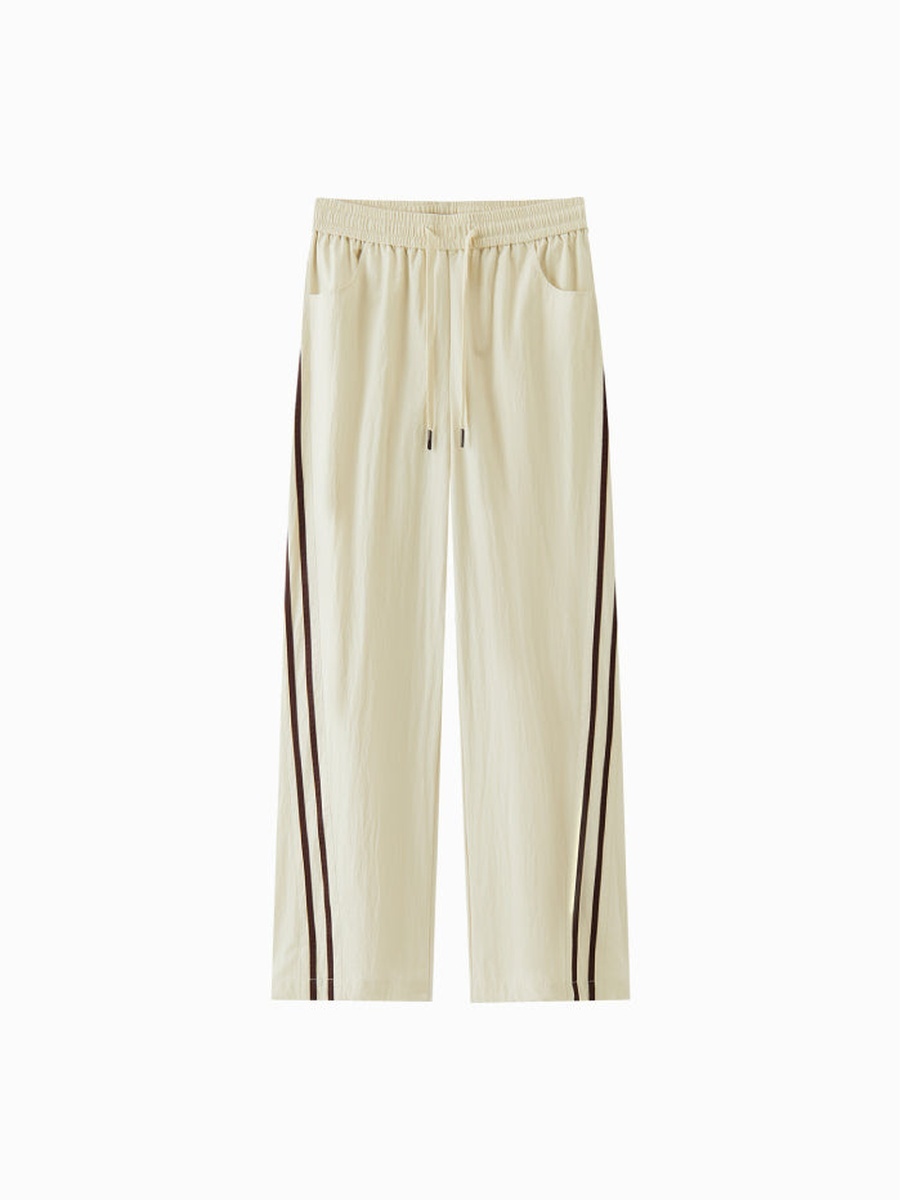 Straight Leg Track Pants with Side Stripes