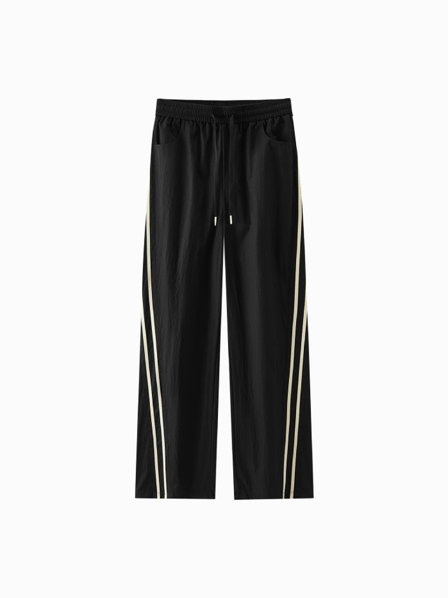 Straight Leg Track Pants with Side Stripes