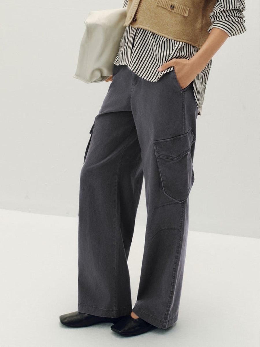 Solid Cargo Pants