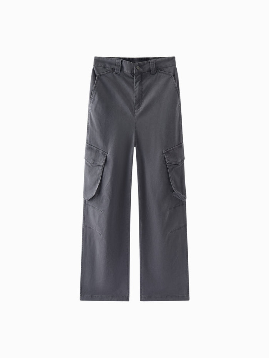 Solid Cargo Pants