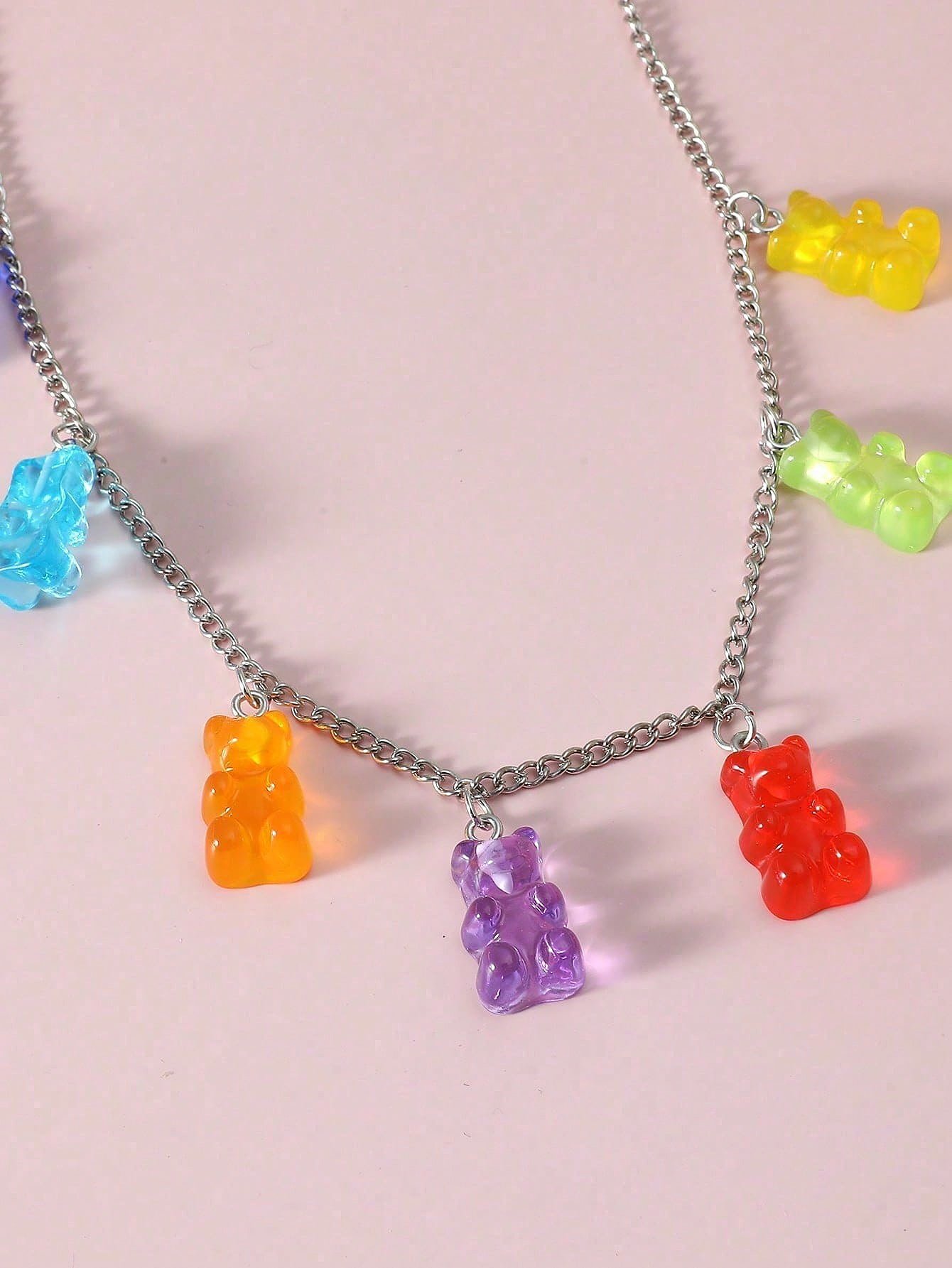 Resin Bear Charm Necklace