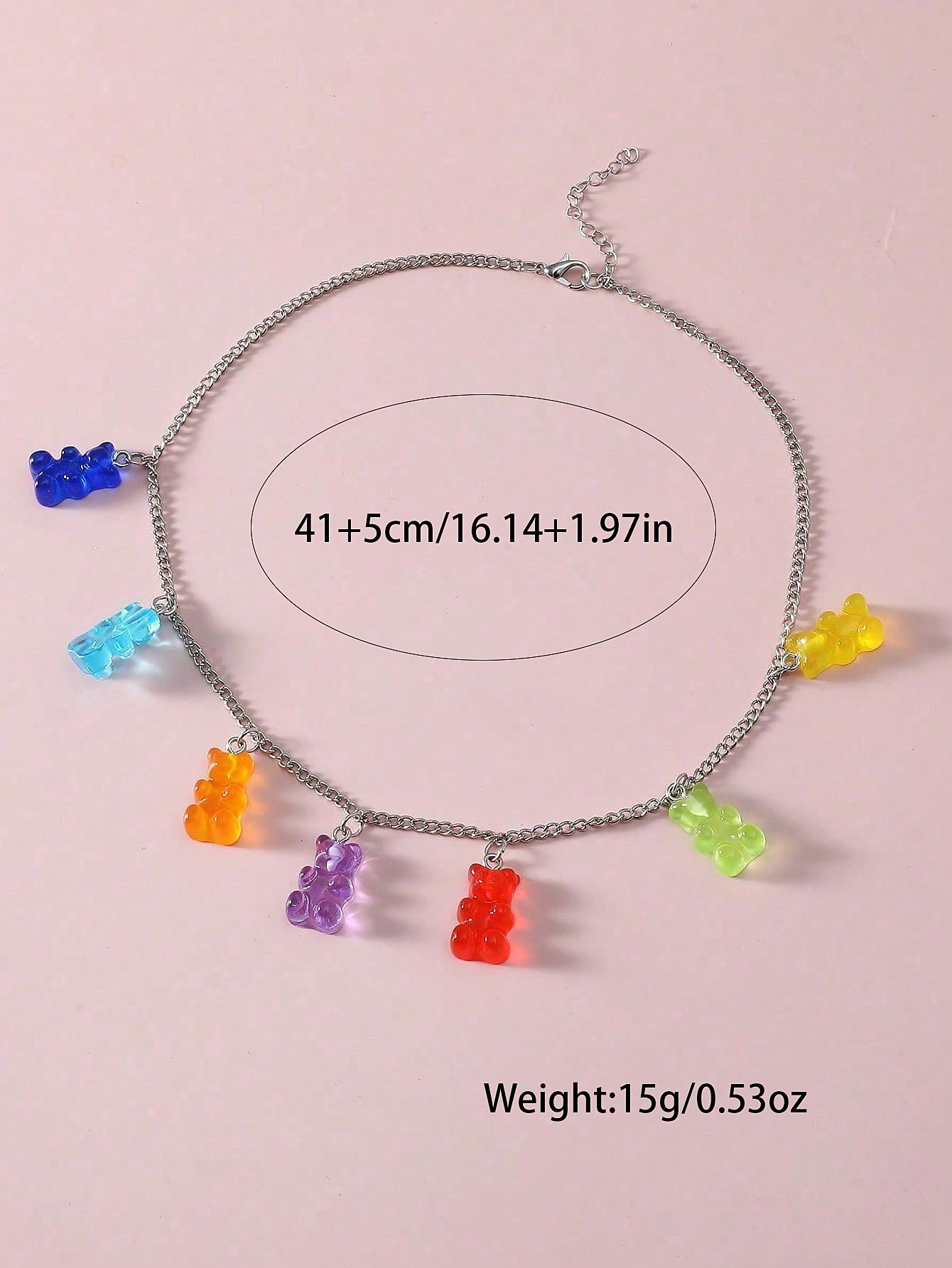 Resin Bear Charm Necklace