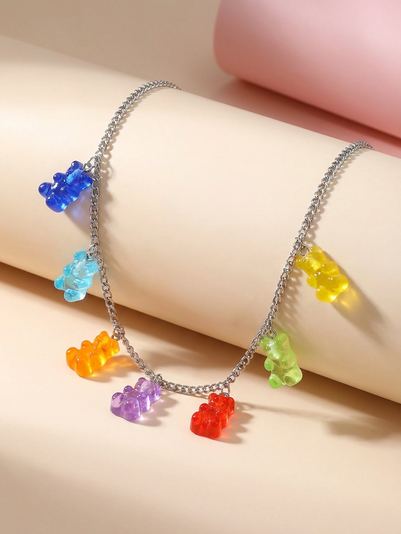 Resin Bear Charm Necklace