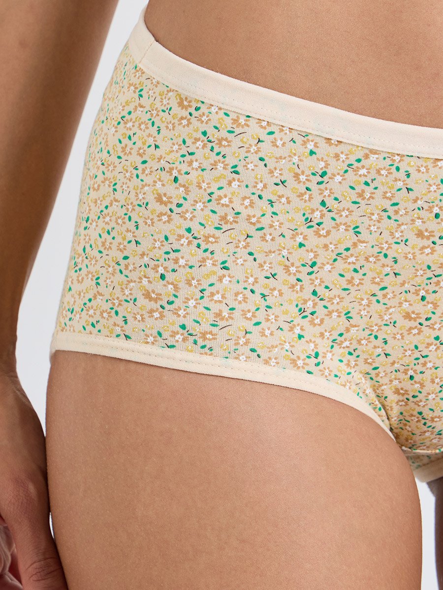 Pack of 3 - Assorted Printed Cotton Elastane Full Briefs