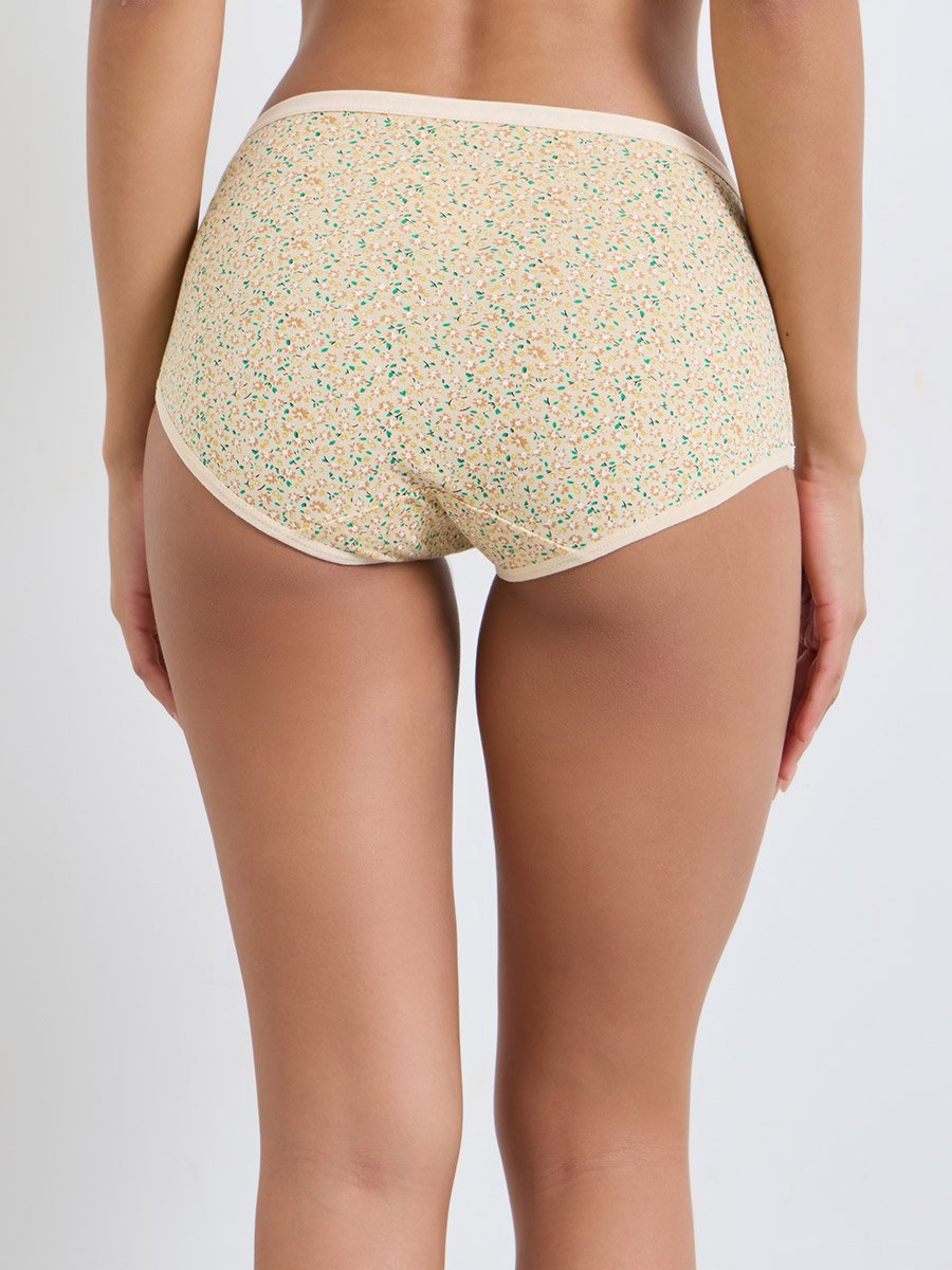Pack of 3 - Assorted Printed Cotton Elastane Full Briefs