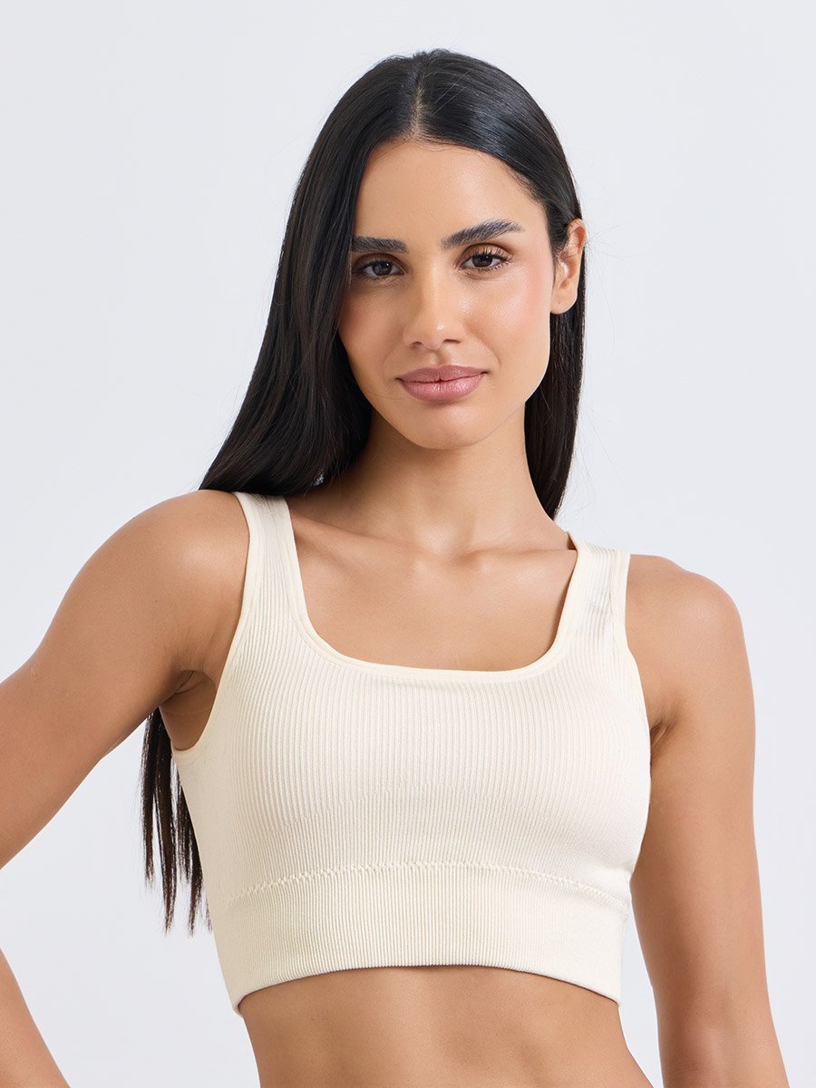 Pack of 2 - Rib Seamless Crop Top With Wide Underband