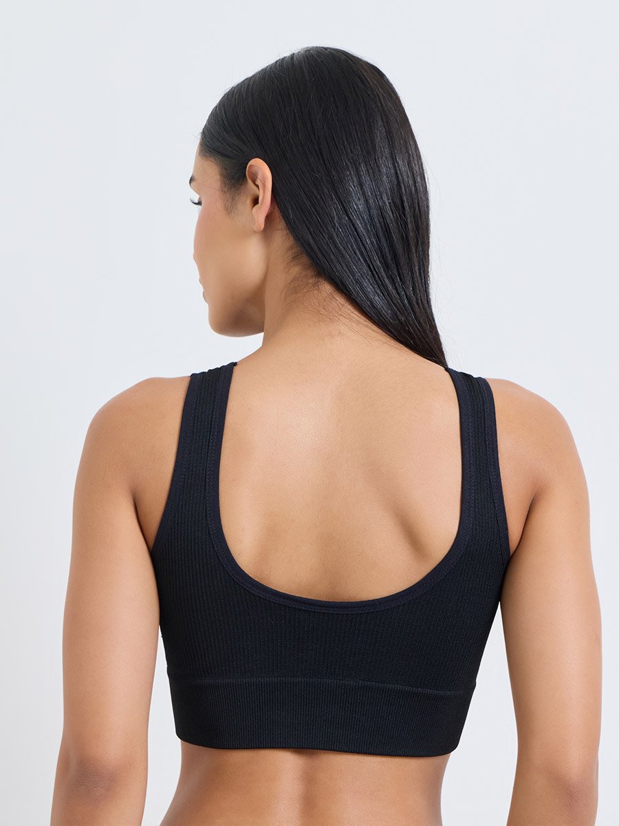 Pack of 2 - Rib Seamless Crop Top With Wide Underband
