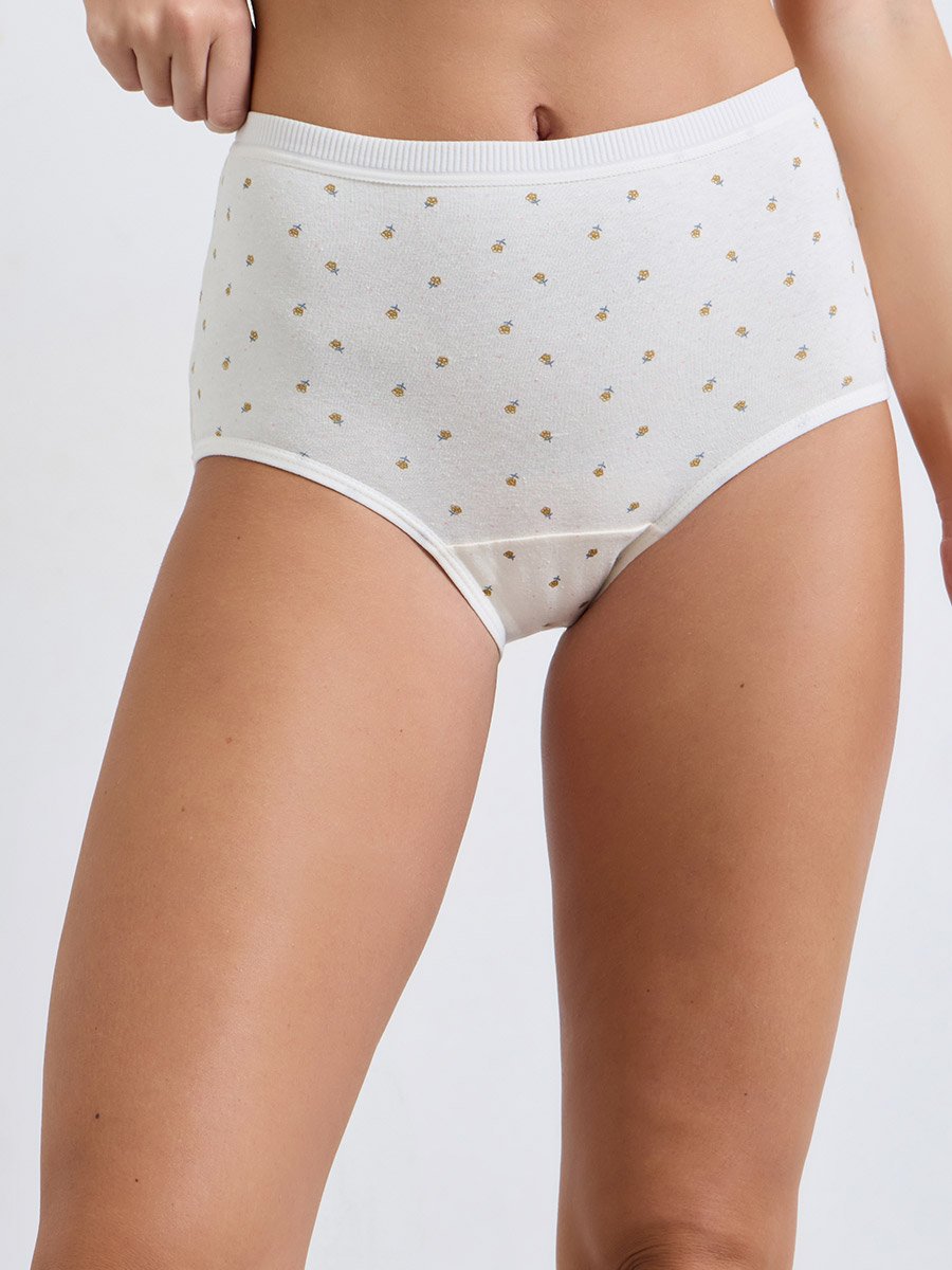Pack of 4 - Assorted Printed Cotton Elastane Full Briefs