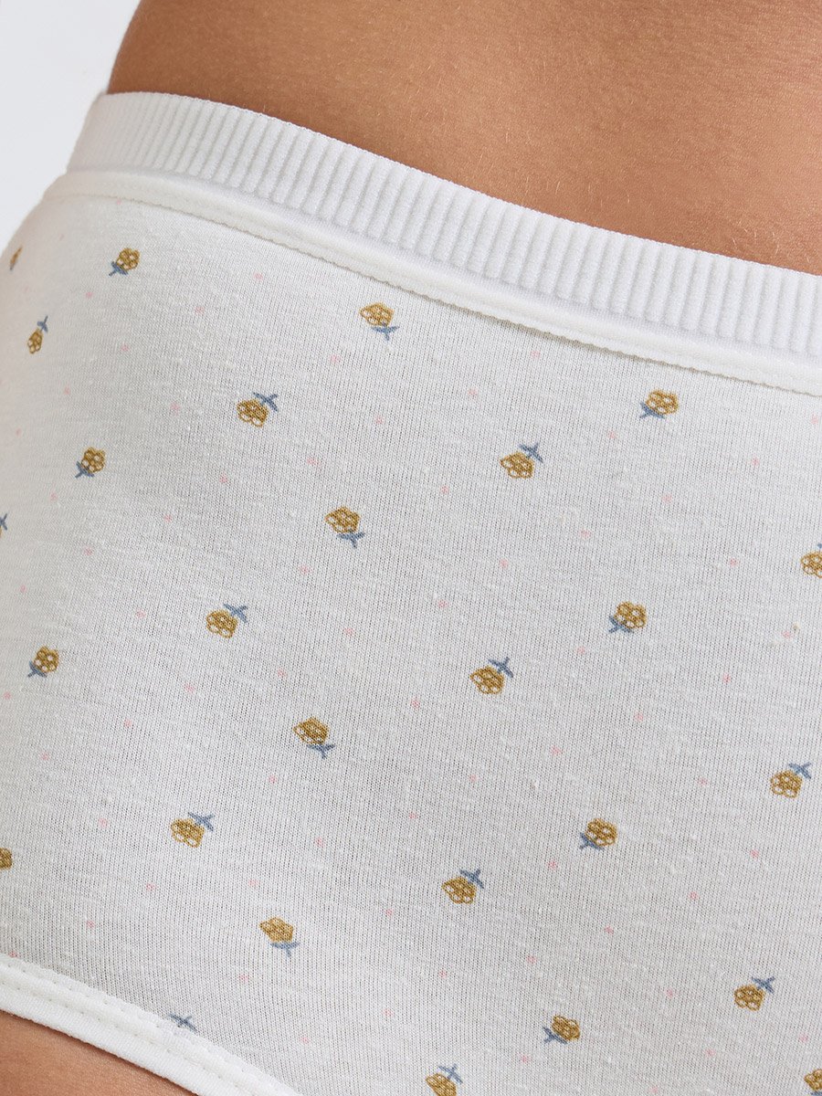 Pack of 4 - Assorted Printed Cotton Elastane Full Briefs