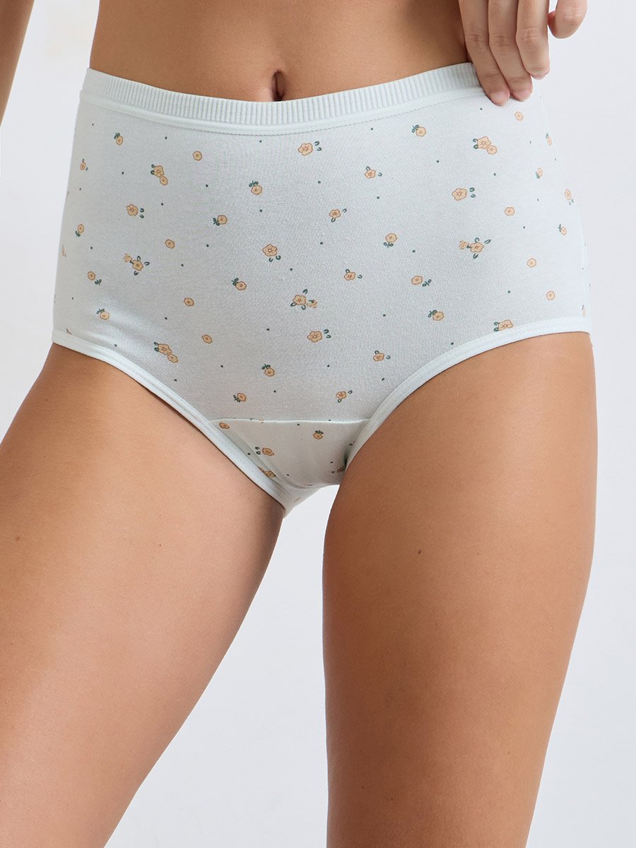 Pack of 4 - Assorted Printed Cotton Elastane Full Briefs