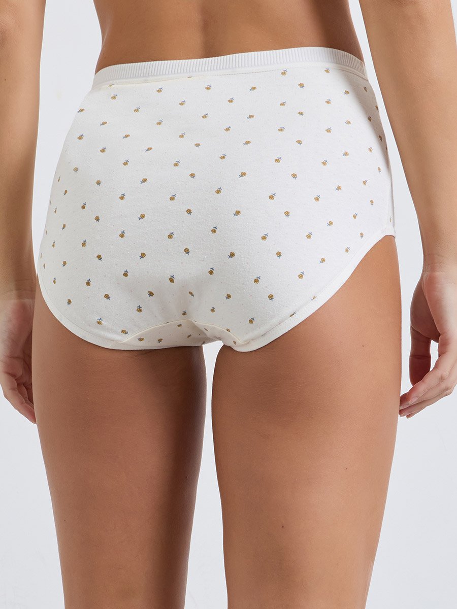 Pack of 4 - Assorted Printed Cotton Elastane Full Briefs