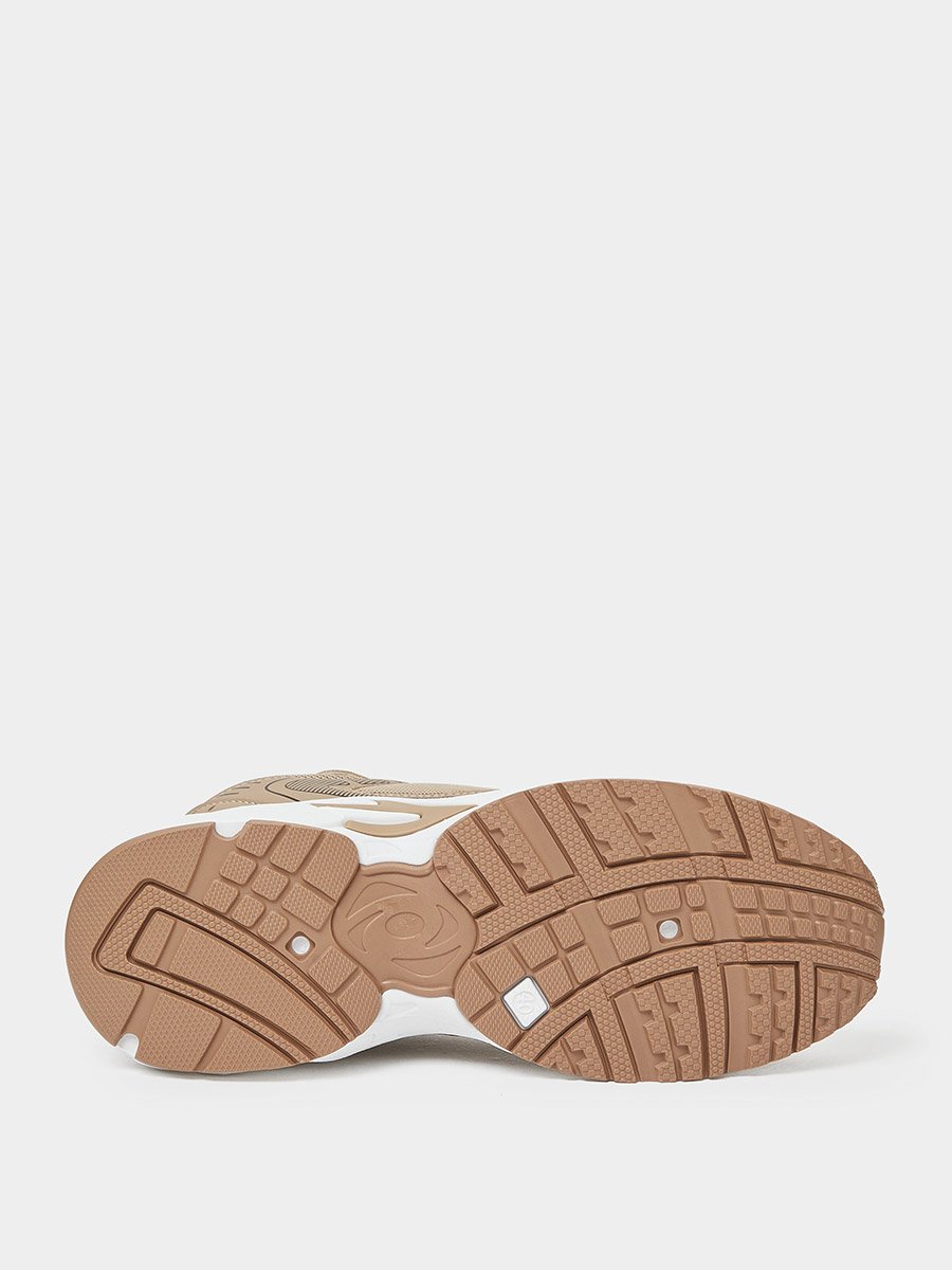 Beige Printed Panel Sporty Sneakers