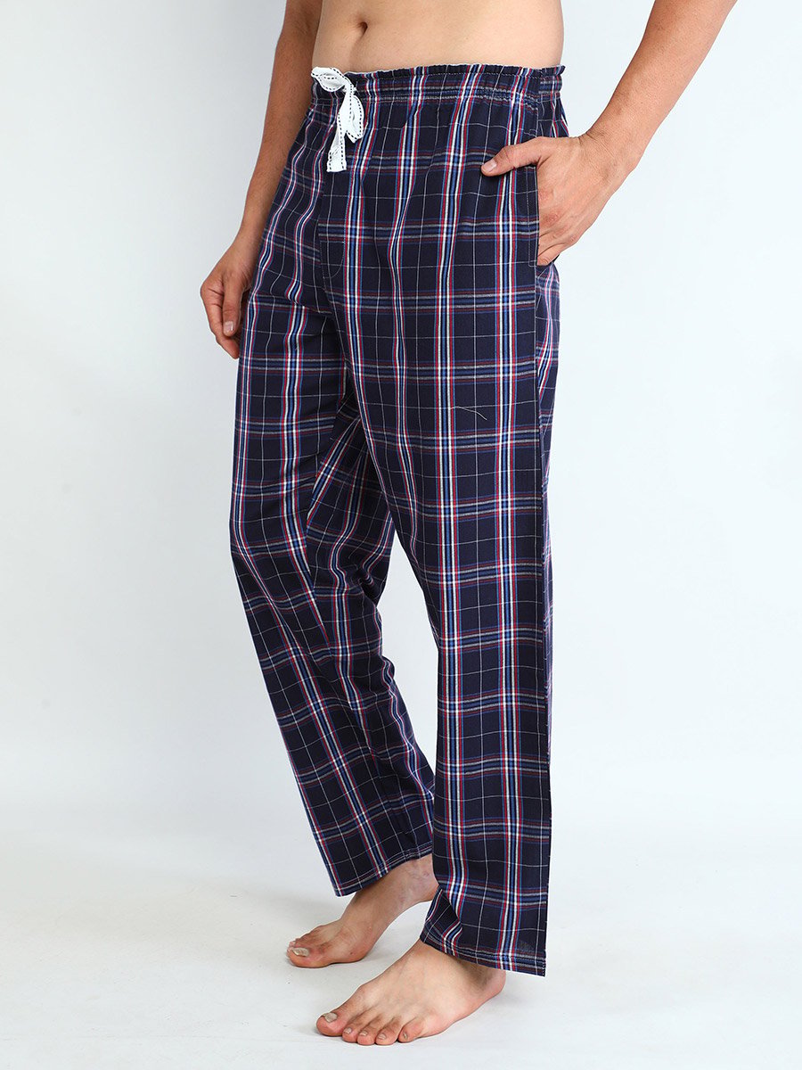 Men Solid Cotton T-Shirt and Checked Pyjama Set