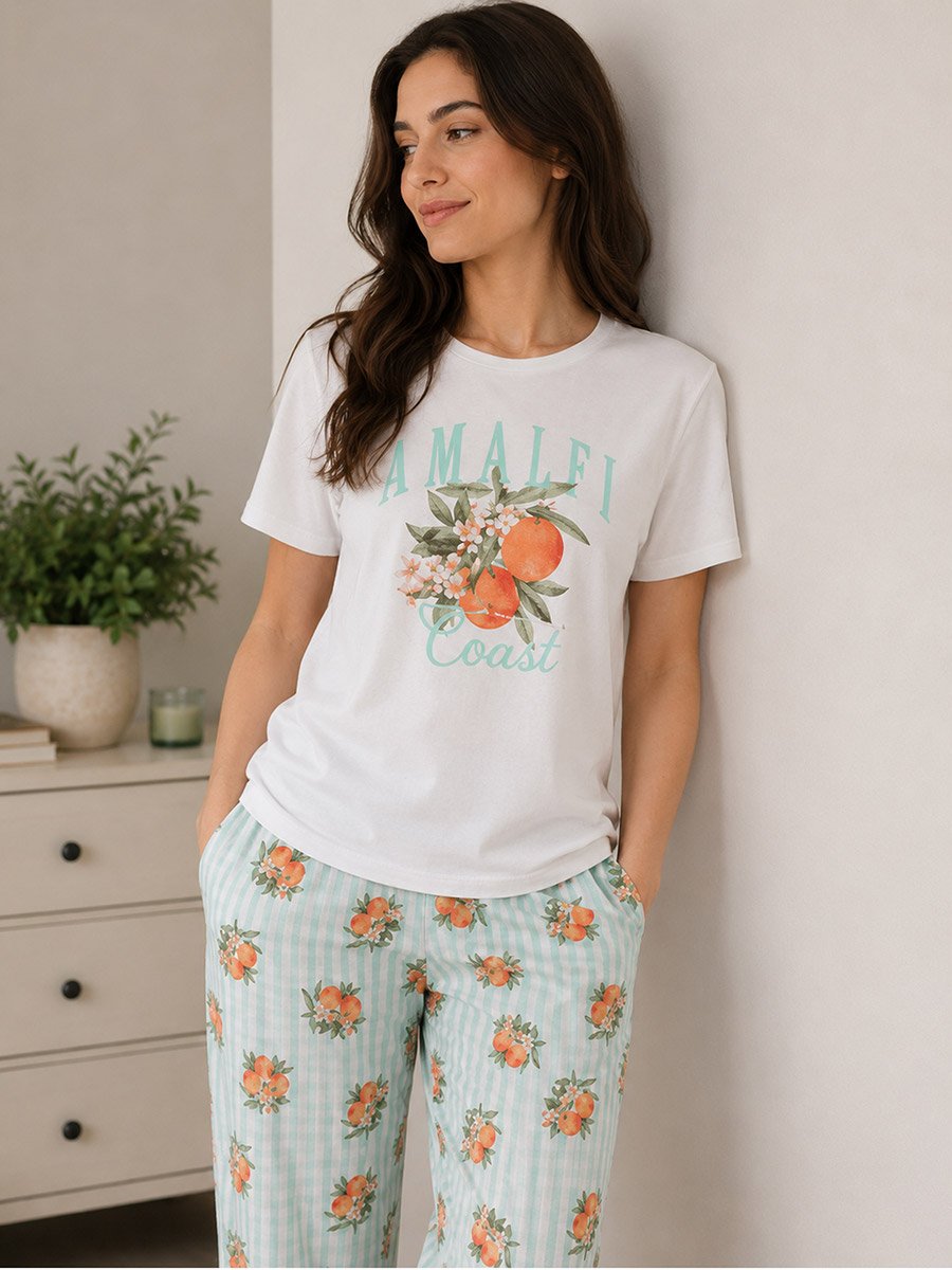 Women's Graphic Short Sleeve Pyjama Set