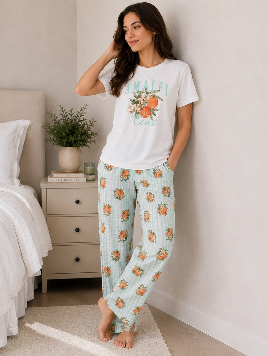 Women's Graphic Short Sleeve Pyjama Set