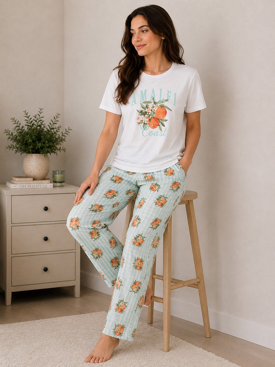 Women's Graphic Short Sleeve Pyjama Set