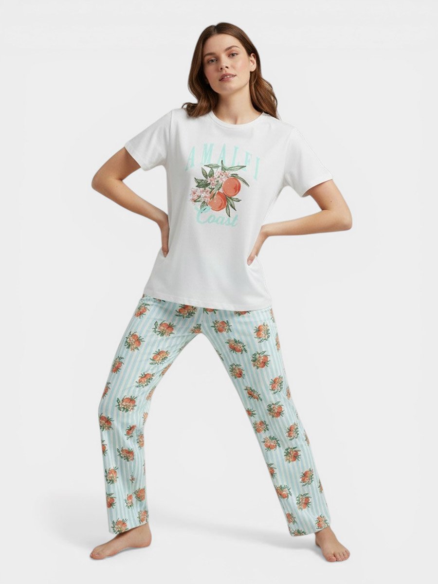 Women's Graphic Short Sleeve Pyjama Set