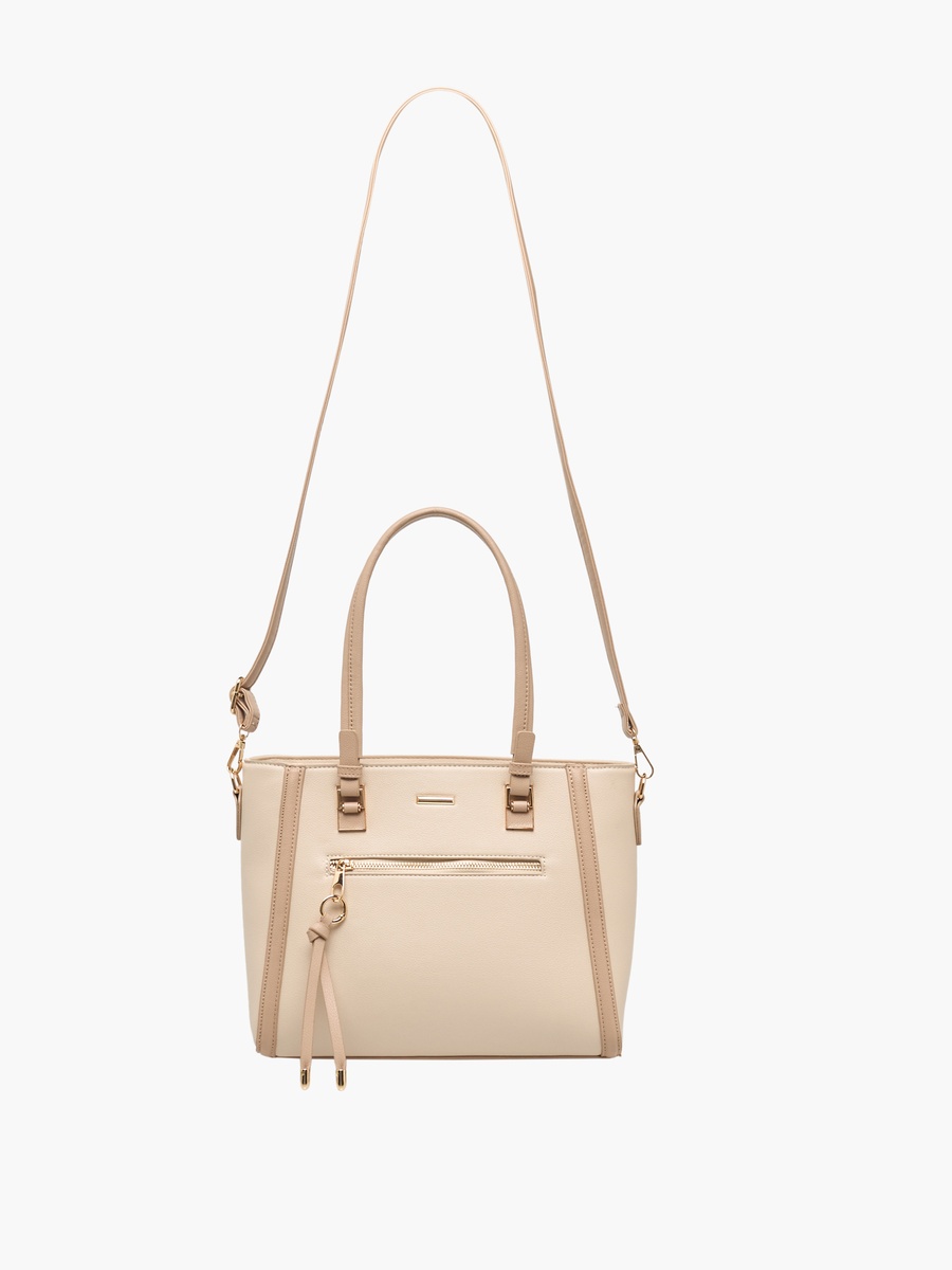 Textured Tote Bag with Detachable Strap