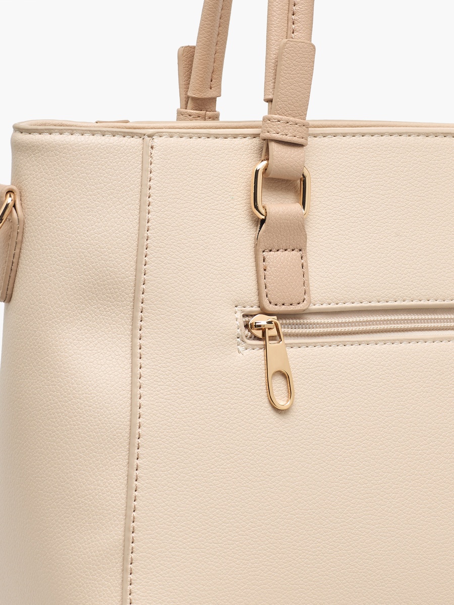 Textured Tote Bag with Detachable Strap