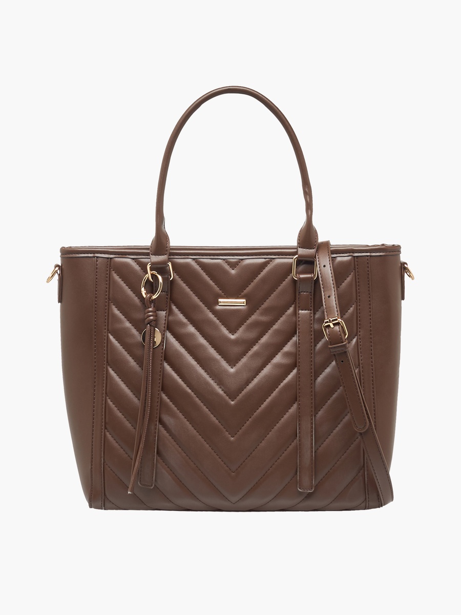 Quilted Tote Bag with Detachable Strap