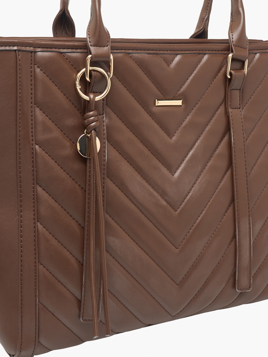 Quilted Tote Bag with Detachable Strap