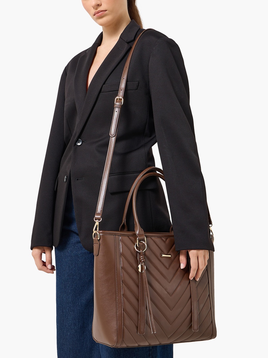 Quilted Tote Bag with Detachable Strap
