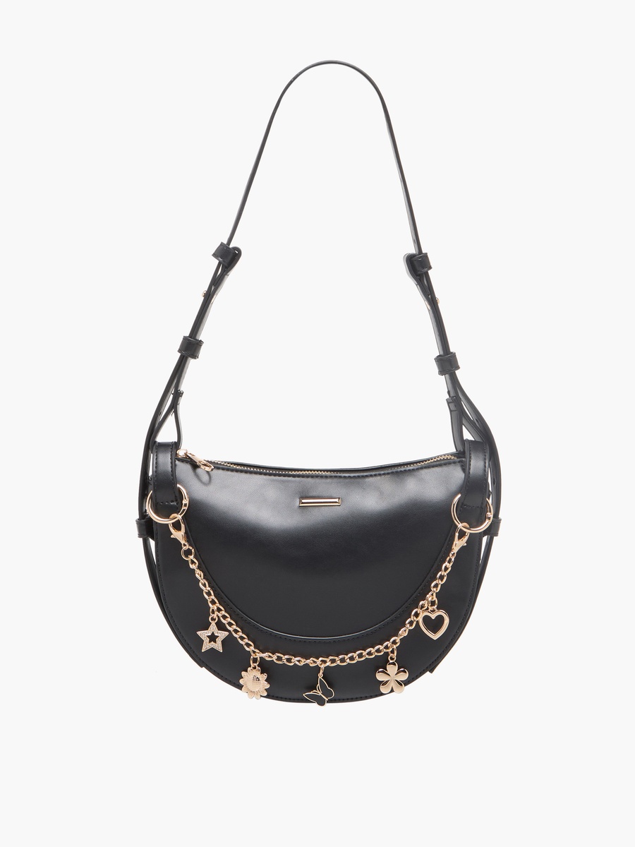 HYG Charm Accent Shoulder Bag with Adjustable Strap