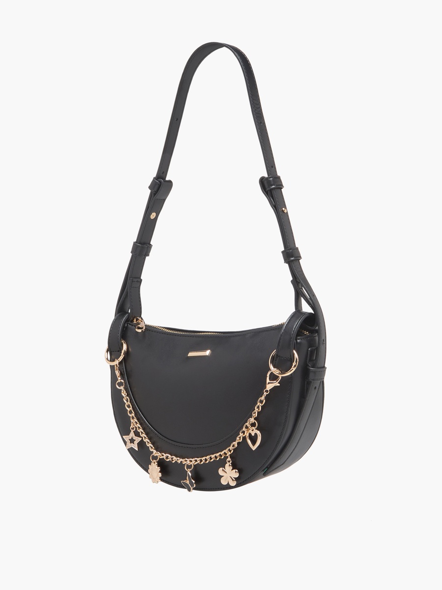 HYG Charm Accent Shoulder Bag with Adjustable Strap