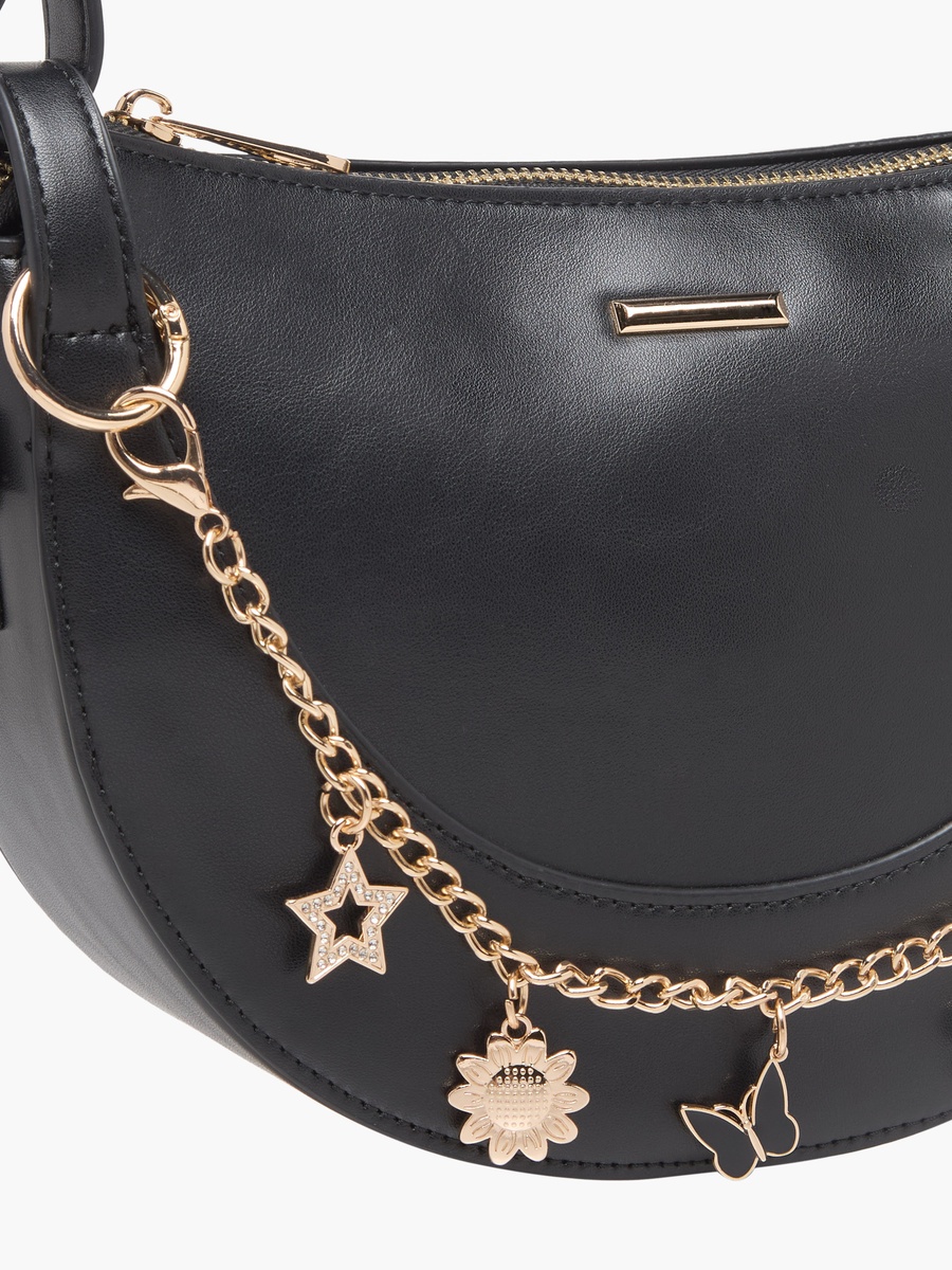 HYG Charm Accent Shoulder Bag with Adjustable Strap