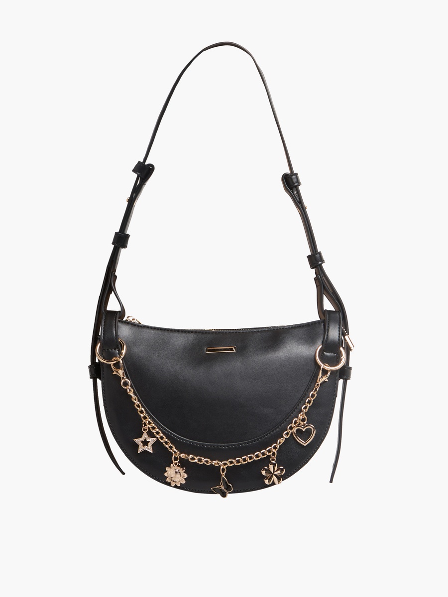 HYG Charm Accent Shoulder Bag with Adjustable Strap