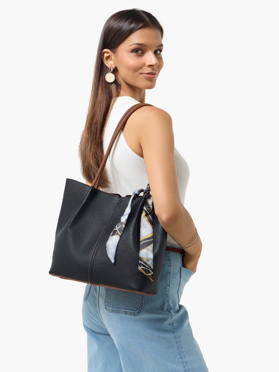 Tom Scarf Accent Tote Bag with Pouch