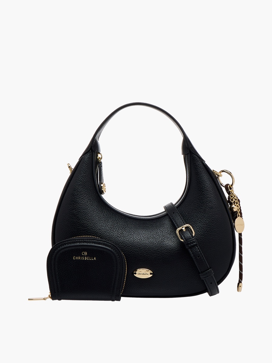 Solid Baguette Bag with Coin Purse