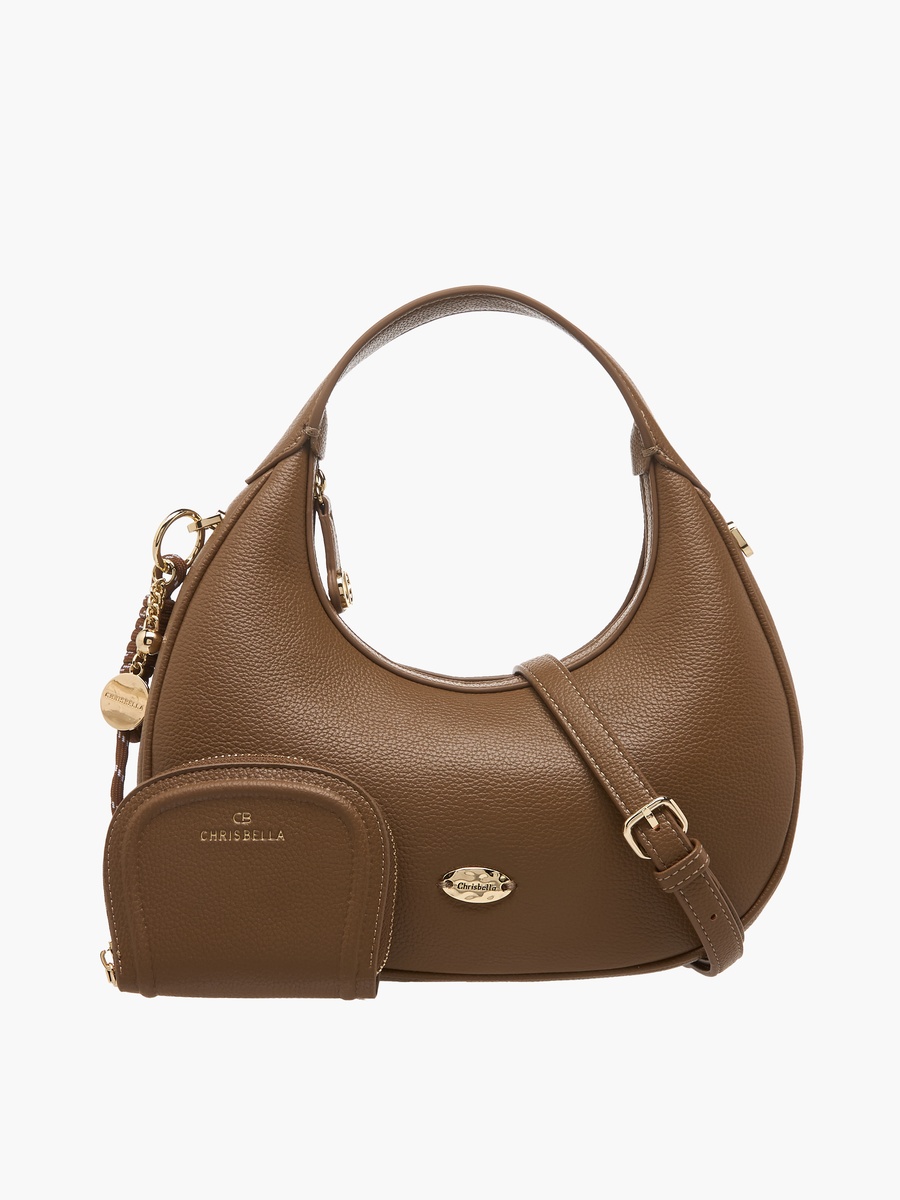 Solid Baguette Bag with Coin Purse