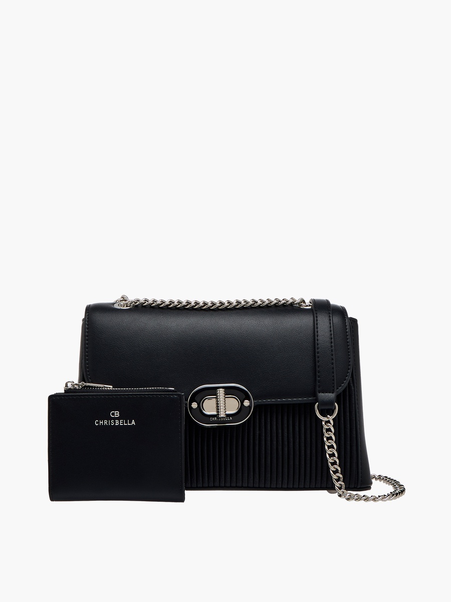Ribbed Crossbody Bag with Coin Purse