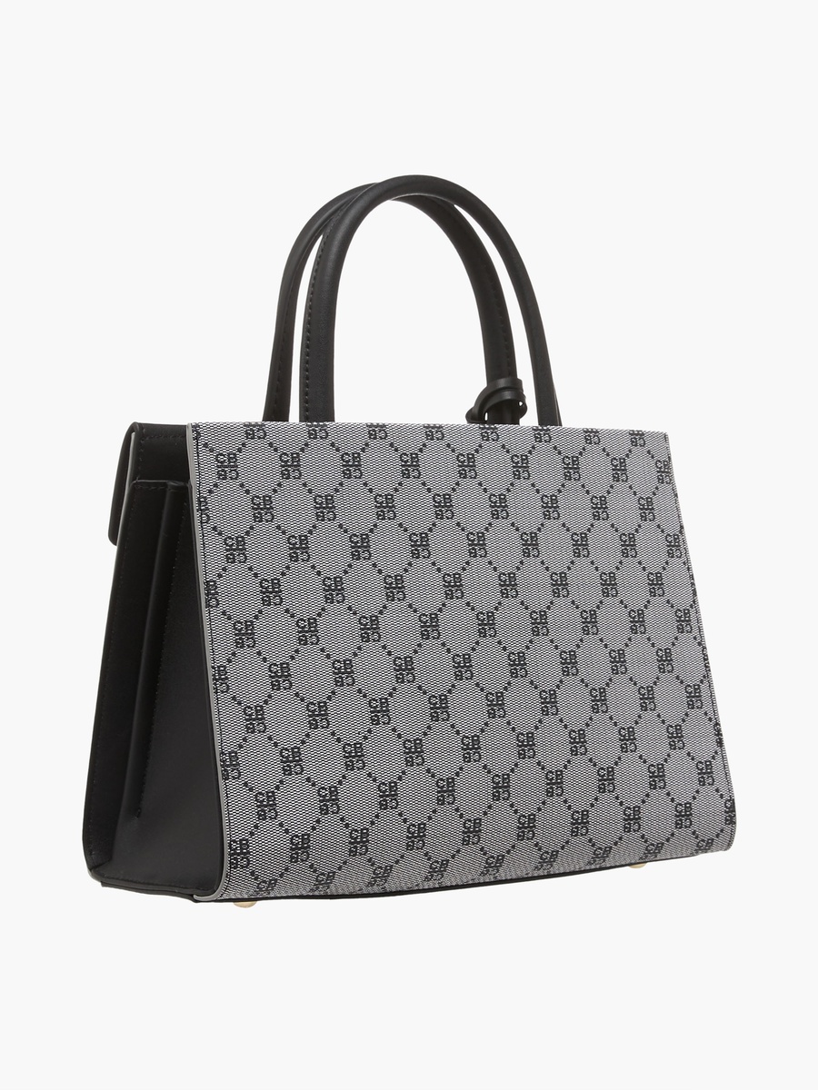 Monogram Print Crossbody Bag with Coin Pouch