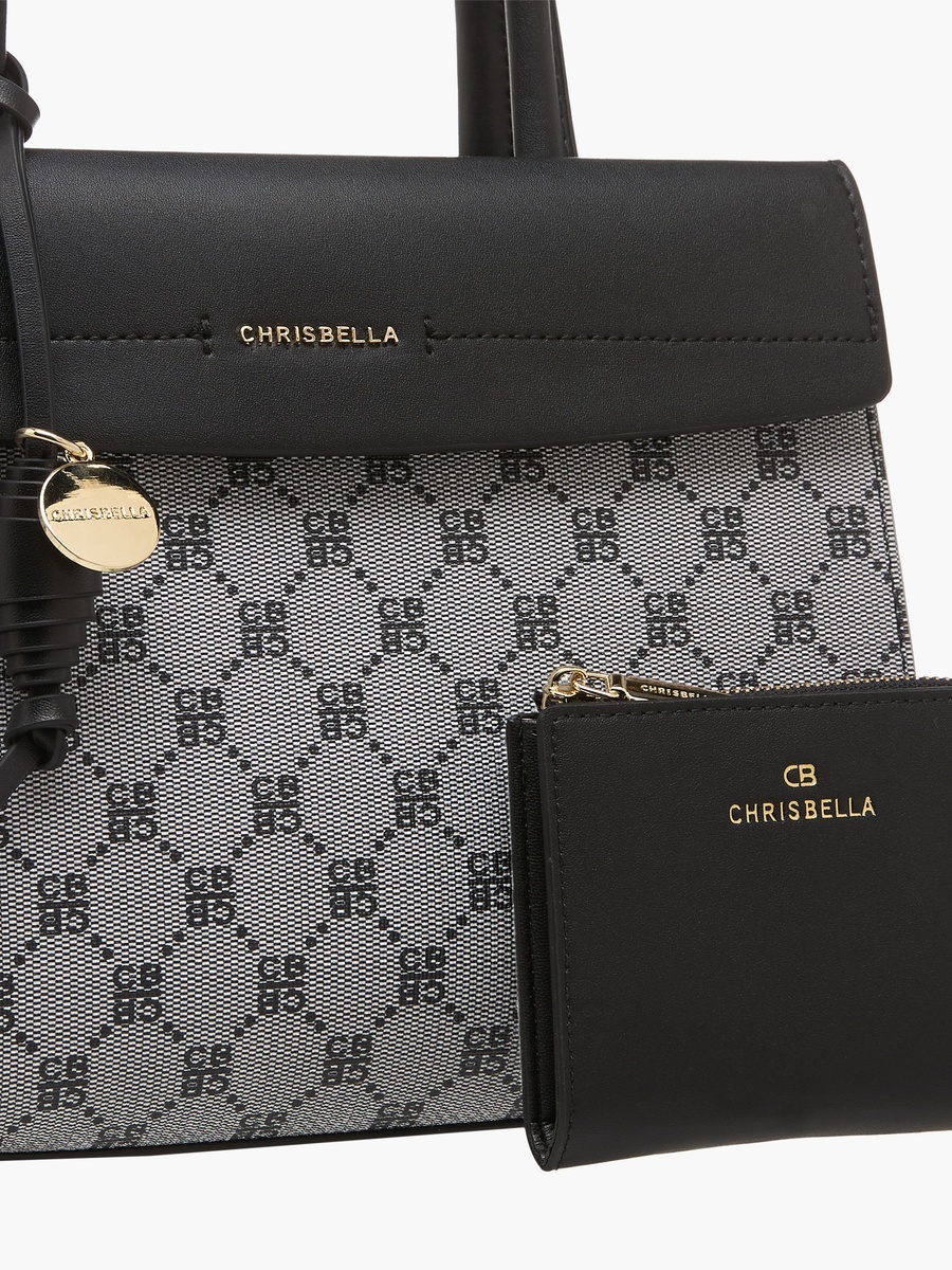 Monogram Print Crossbody Bag with Coin Pouch
