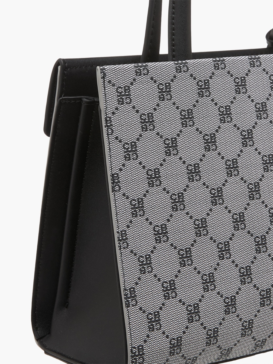 Monogram Print Crossbody Bag with Coin Pouch