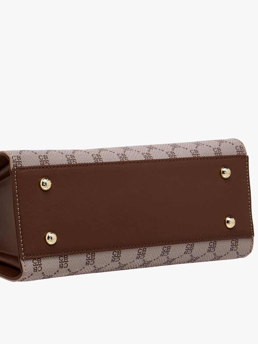 Monogram Print Crossbody Bag with Coin Pouch