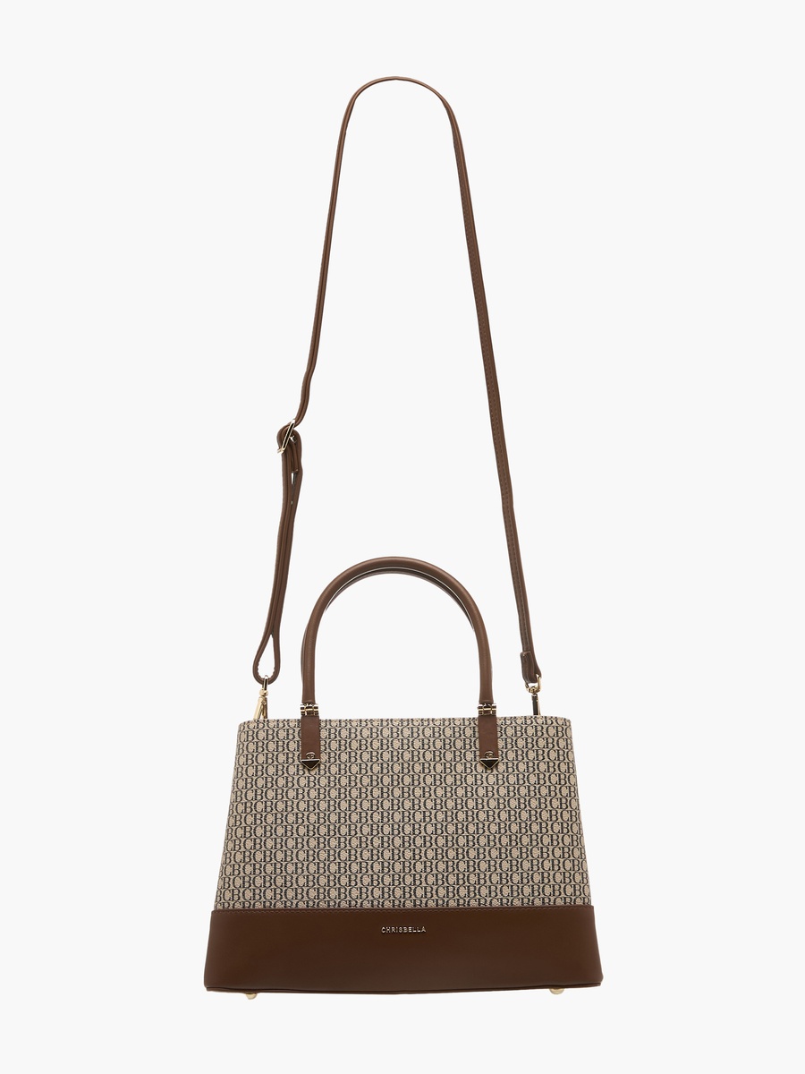 Monogram Print Crossbody Bag with Coin Pouch