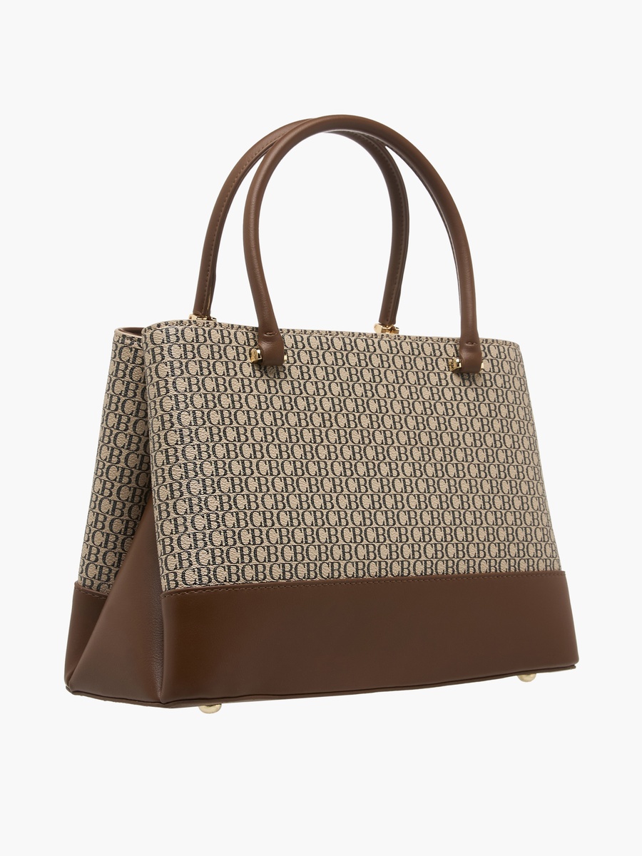 Monogram Print Crossbody Bag with Coin Pouch