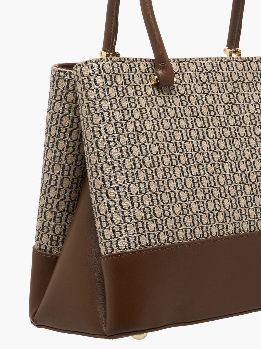 Monogram Print Crossbody Bag with Coin Pouch