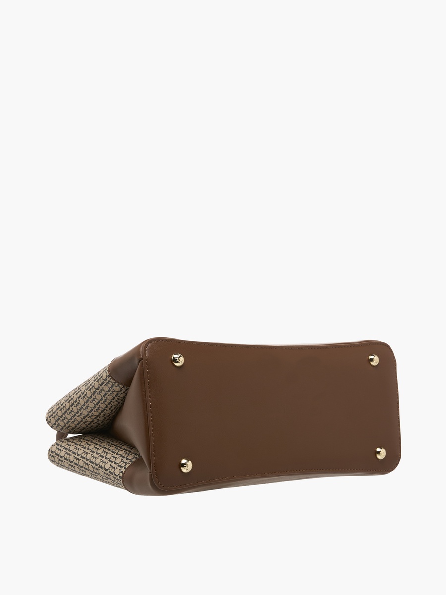 Monogram Print Crossbody Bag with Coin Pouch