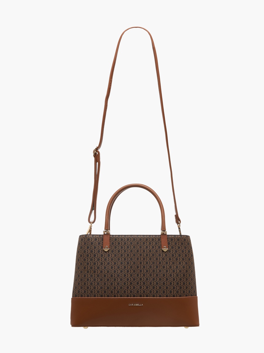 Monogram Print Crossbody Bag with Coin Pouch