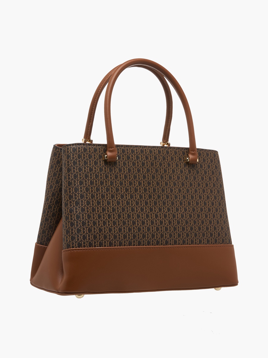 Monogram Print Crossbody Bag with Coin Pouch