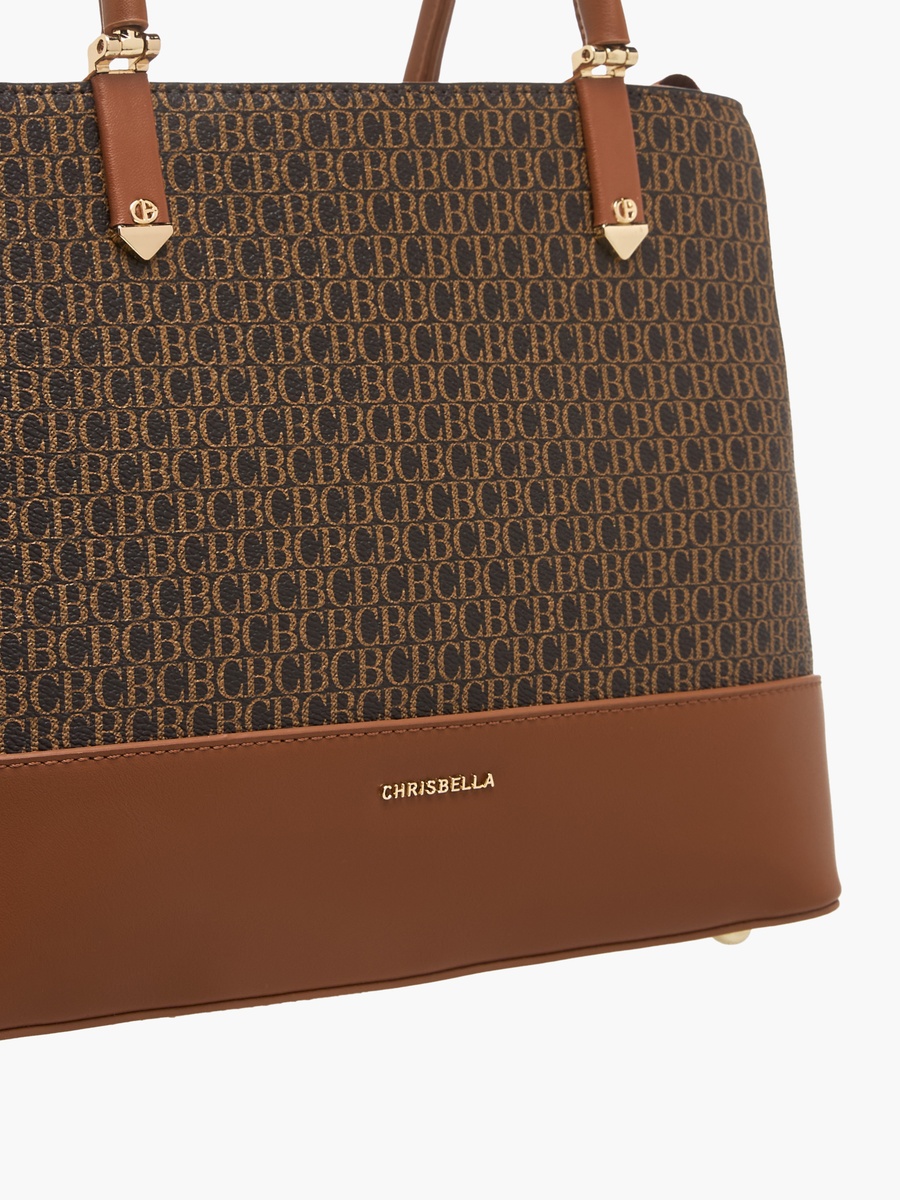 Monogram Print Crossbody Bag with Coin Pouch